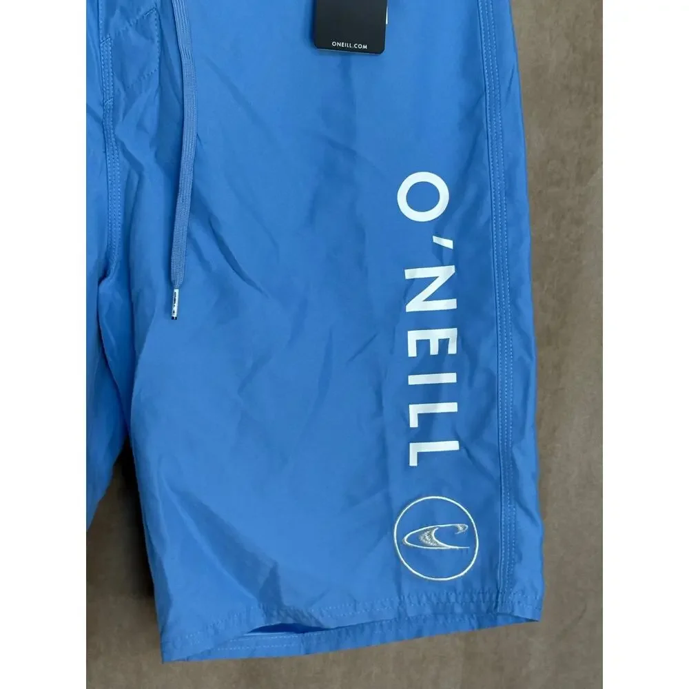 O’Neill Blue Santa Cruz Solid 20” Swim Trunks Shorts Boardshorts 34 NWT